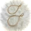 Lovely Pave Crystal Teardrop Silver & Gold -Plated Earrings - Image 11