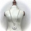 Mother of Pearl Fleur de Lis Pendant with Clear Cubic Zirconia - Image 6