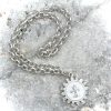 Mother of Pearl Fleur de Lis Pendant with Clear Cubic Zirconia - Image 8