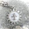Mother of Pearl Fleur de Lis Pendant with Clear Cubic Zirconia - Image 9