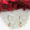 Gold-Plated Reindeer Earrings Faceted Round Crystal - Image 3
