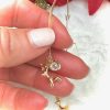 Gold-Plated Reindeer Earrings Faceted Round Crystal - Image 4