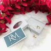 Gold-Plated Reindeer Earrings Faceted Round Crystal