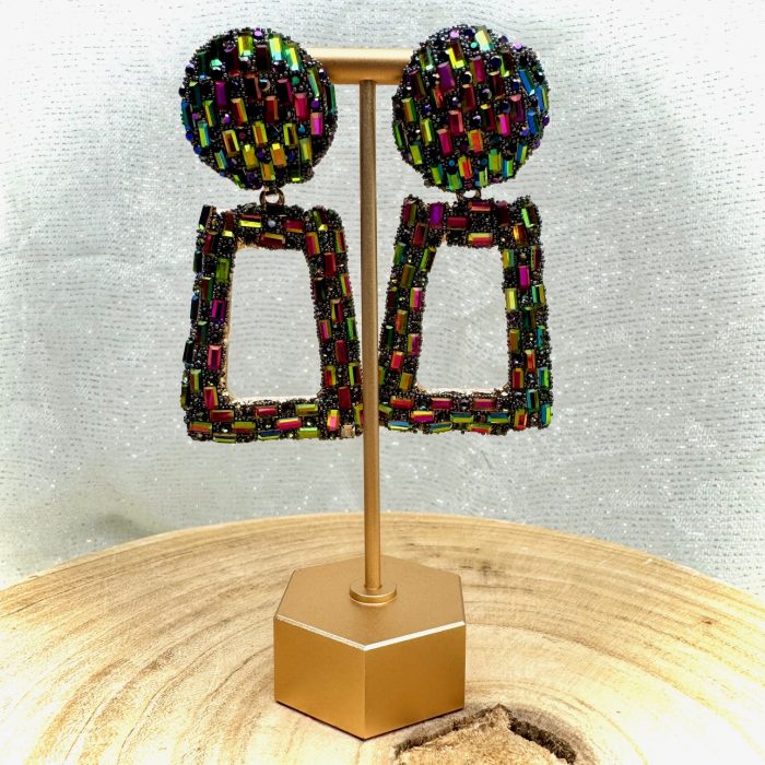 Mardi Gras Baguette Earrings