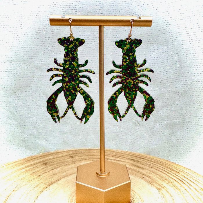 Mardi Gras Crawfish Earrings