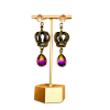 Gold Mardi Gras Crown Earrings - Image 2
