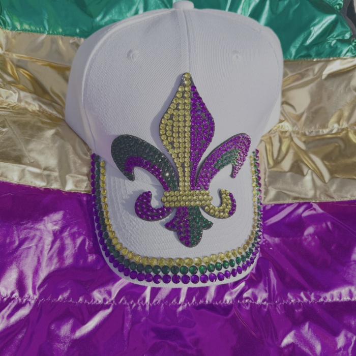 Rhinestone Mardi Gras Baseball Cap - Image 2